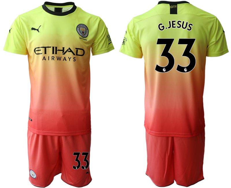 Men 2019-2020 club Manchester City away #33 yellow Soccer Jerseys->manchester city jersey->Soccer Club Jersey